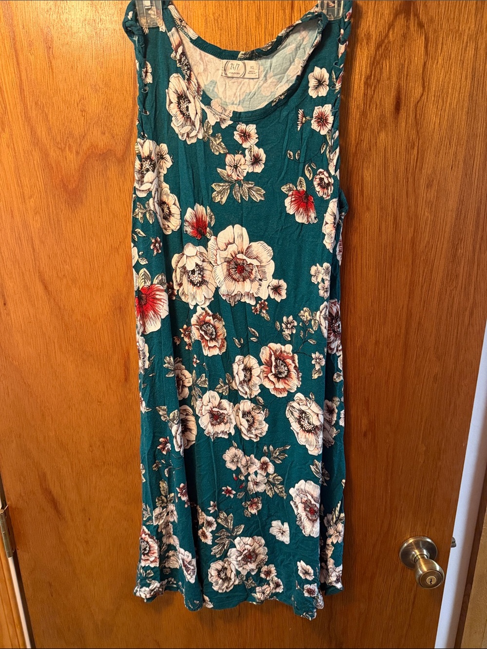 Maurices Teal Floral Sleeveless short Maxi Dress